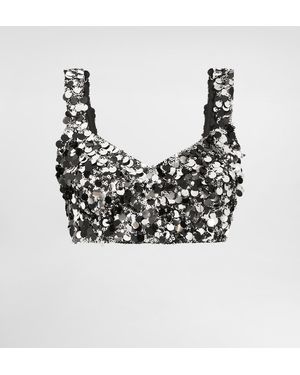 Dolce & Gabbana Bralette-Paillettentop - Mettallic