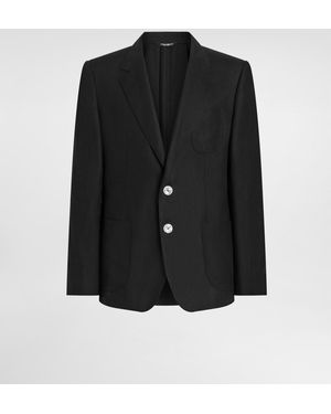 Dolce & Gabbana Einreihige Jacke Portofino Aus Leinen - Schwarz