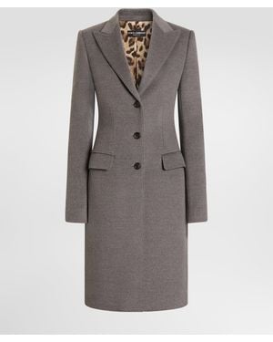 Dolce & Gabbana Mantel Dolce Aus Wolle Mit Einreihiger Knopfleiste - Grau