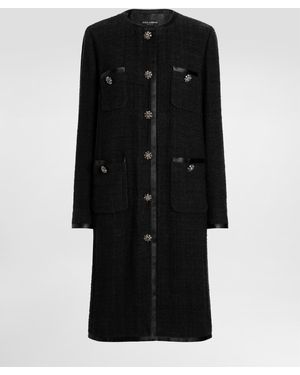 Dolce & Gabbana Einreihiger Mantel Aus Raschel-Tweed - Schwarz