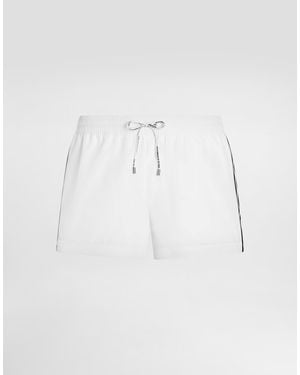 Dolce & Gabbana Bade-Boxershorts Aus Canvas - Blau