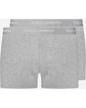 Dolce & Gabbana Bi-Pack Boxer Baumwoll-Stretch - Grau