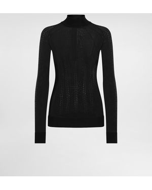 Dolce & Gabbana Stehkragenpullover Aus Seide - Schwarz