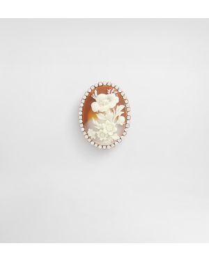 Dolce & Gabbana Oval Cameo Brooch - Weiß