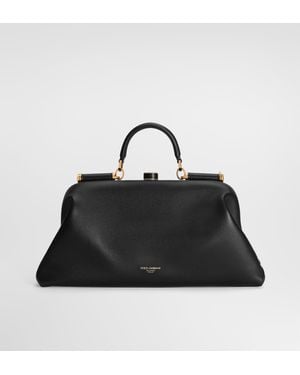 Dolce & Gabbana Handtasche Grandma Groß Aus Plongé-Nappaleder - Schwarz