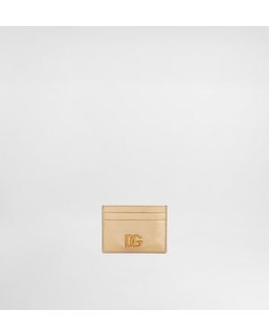 Dolce & Gabbana Kartenetui Aus Laminiertem Leder Mit Dg-Logo - Natur