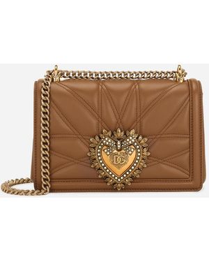 Dolce & Gabbana Schultertasche Devotion Mittelgroß - Braun
