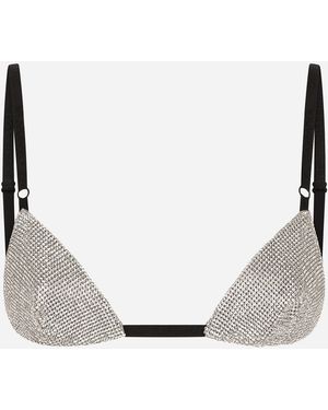 Dolce & Gabbana Crystal Mesh Bra - Mettallic