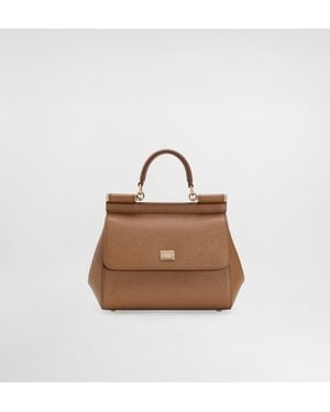 Dolce & Gabbana Henkeltasche Sicily mittelgroß - Braun