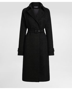 Dolce & Gabbana Trenchcoat Aus Tweed - Schwarz