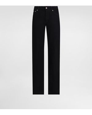 Dolce & Gabbana Loose Denim Jeans With Pressed Pleat - Schwarz