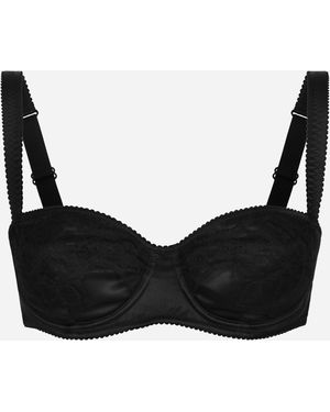 Dolce & Gabbana Balconette-Bh Aus Satin Mit Spitze - Schwarz