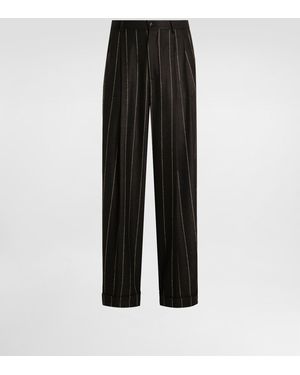 Dolce & Gabbana Pinstriped Flannel Trousers - Schwarz