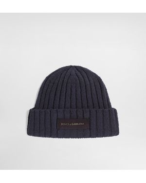 Dolce & Gabbana Rippstrickmütze - Blau