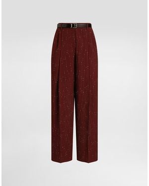 Dolce & Gabbana Pinstripe Trousers - Rot