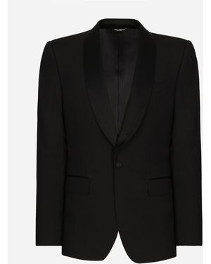 Dolce & Gabbana Einreihige Smokingjacke Sicilia Aus Wollstretch - Schwarz