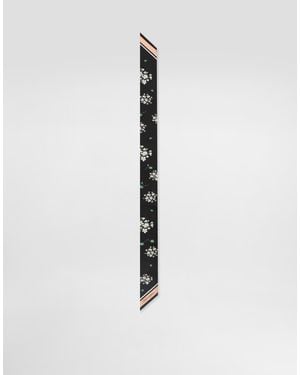 Dolce & Gabbana 6X100 Geranium-Print Silk Twill Bandeau - Weiß