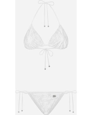 Dolce & Gabbana Bikini Mit Lochstickerei - Weiß