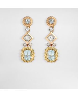 Dolce & Gabbana Ohrringe Eleganza 18-Karätiges Weiß- Und Gelbgold, Aquamarine Und Saphire