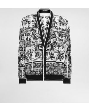 Dolce & Gabbana Jacke Aus Seide Mit Majolika-Print - Mehrfarbig