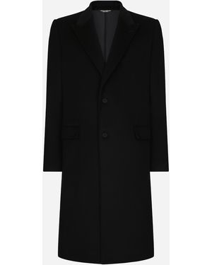Dolce & Gabbana Einreihiger Mantel Aus Kaschmir - Schwarz