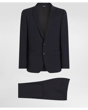 Dolce & Gabbana Anzug Martini Aus Wollstoff Mit Stretchanteil - Blau