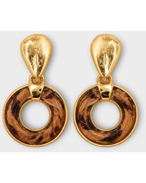 NART The Single Round Banana Fibre Earrings - Metallic