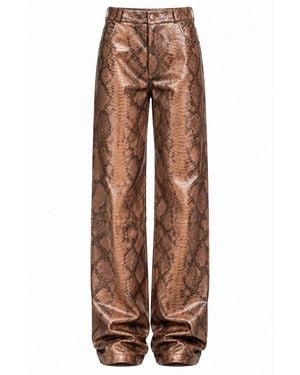 Heira Leatherwear Medusa Low Rise Trousers - Brown