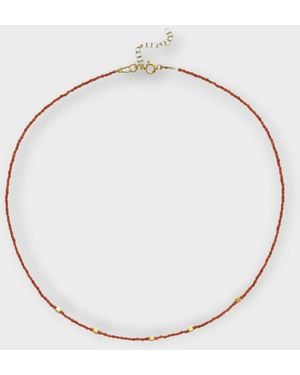 LINYA JEWELLERY Mira Coral Beaded Necklace With Accents - Metallic