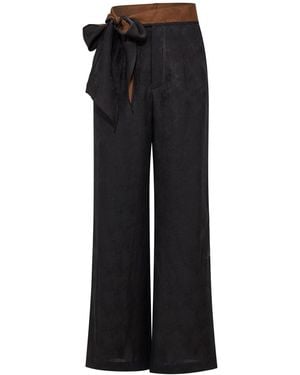FAYWEAVER Wide-Leg Trousers - Black