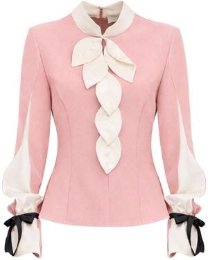 Julia Allert Elegant Fitted Blouse - Pink