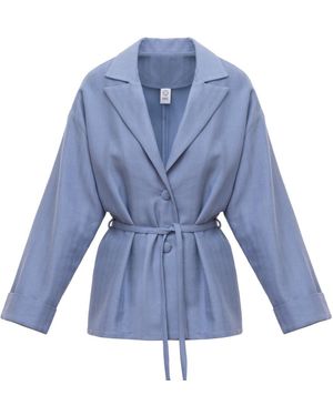 LAVIELACE Kimono-Inspired Pale Blazer - Blue