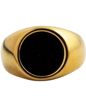 Sucré Couture Onyx Circle Signet Ring - Black