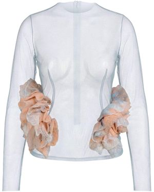 NOVALISS Coral Bloom Top - Gray