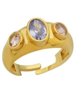 LINYA JEWELLERY Lilac Stone Signet Ring - Metallic