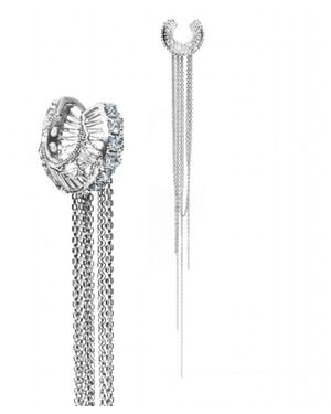 ELANIC GALLERY Greatness Gone Earcuff With Chains - White
