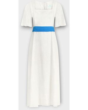 DIVINE HARMONIE Divine Water Linen Maxi Dress - Blue