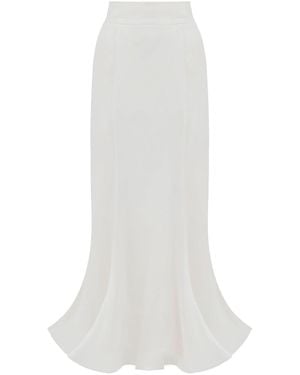 Julia Allert High Waist Double-Sided Satin Maxi Skirt - White