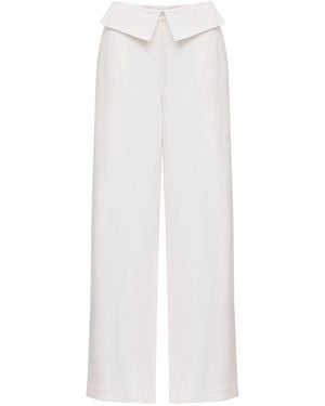KATEA GRI Folded Waist Trousers - White