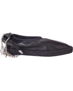 Toga Leather Espadrille Slip-On With Chain - Blue