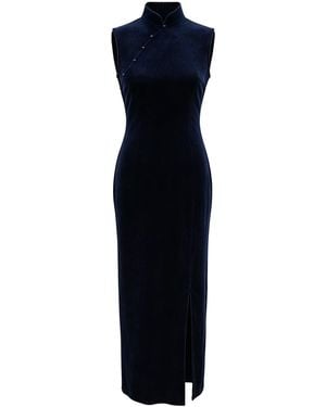 QIPOLOGY Velvet Qipao - Blue