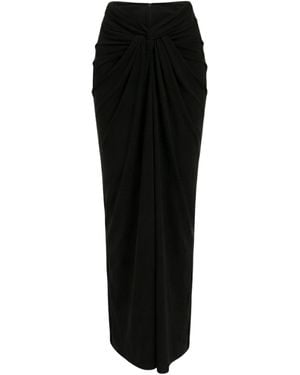 International Appeal Sari-Draped Maxi Skirt - Black