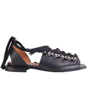 Toga Leather Lace-Up Sandals - Blue