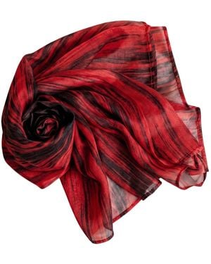 SILK & BEARS Brushstroke Scarf - Red