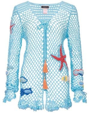 Andreeva Aqua Marine Handmade Crochet Top-Cover Up - Blue