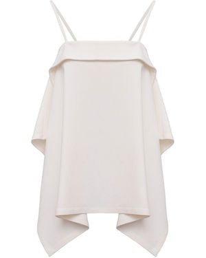 KATEA GRI Draped Fold Top - White