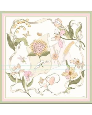 SILK &amp; BEARS Ivory Ribbon Scarf - Metallic