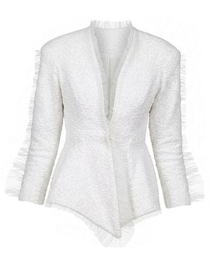 NOVALISS Bloomed Silence Tweed Jacket - White