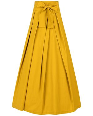 Nikka Place Peony Deep High Waist Cotton Skirt - Yellow