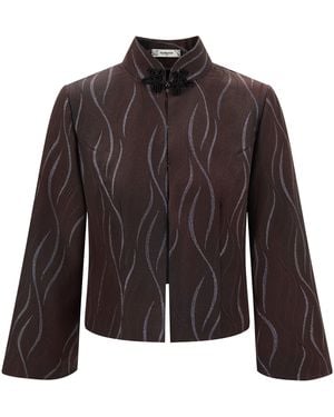 FAYWEAVER Ombre Bell Sleeve Jacket - Black